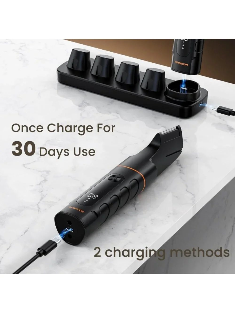 Waterproof Body & Pubic Hair Trimmer for Men | Upgraded Ball Shaver & Groomer